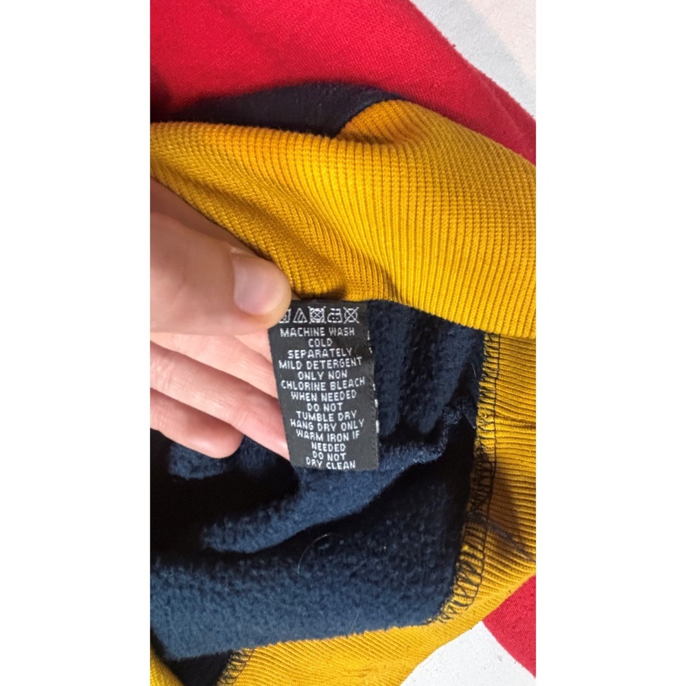 Aeropostale Hoodie Colorblock Blue Yellow‎ Red Green AERO Logo Pullover Sz S - Picture 9 of 14